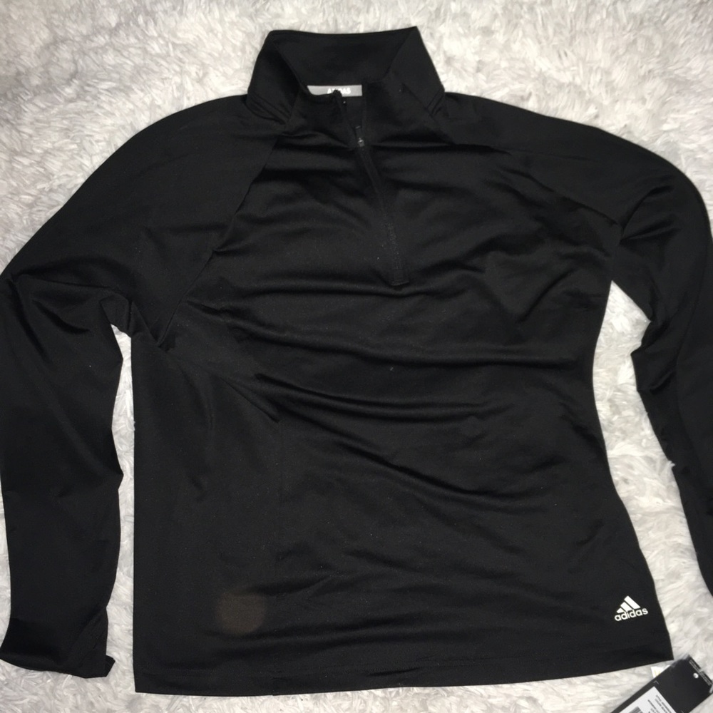 Adidas Black 1/4 ZIP Women’s Shirt Long Sleeves sz XL
